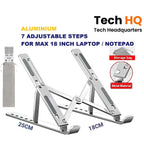 Adjustable Metal Laptop Stand – Foldable & Portable, 7 Height Levels