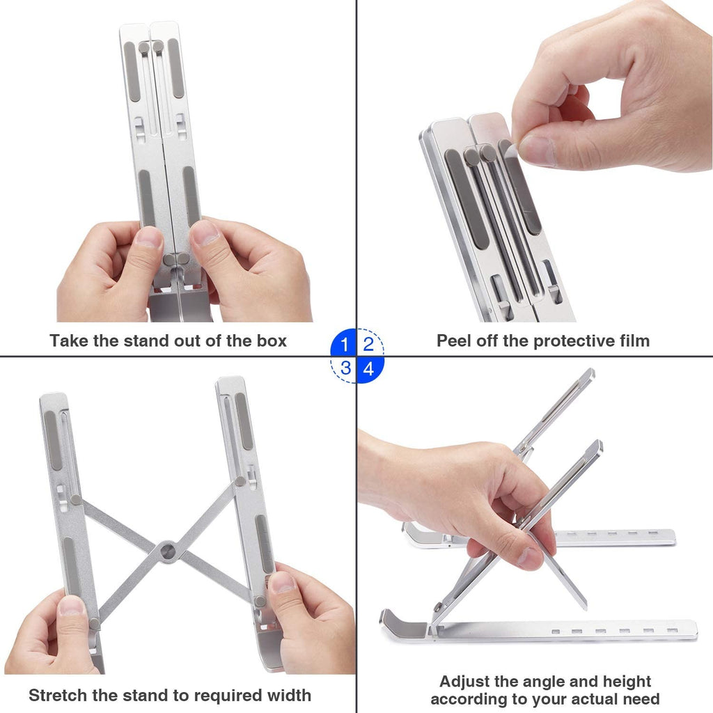 Adjustable Metal Laptop Stand – Foldable & Portable, 7 Height Levels