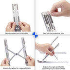 Adjustable Metal Laptop Stand – Foldable & Portable, 7 Height Levels