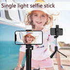 Single light selfie stick with phone mount for outdoor photos