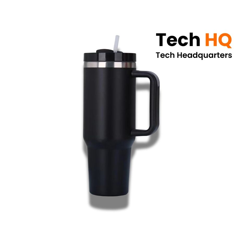40oz Insulated Tumbler with Handle – Leak-Proof Lid, Stainless Steel