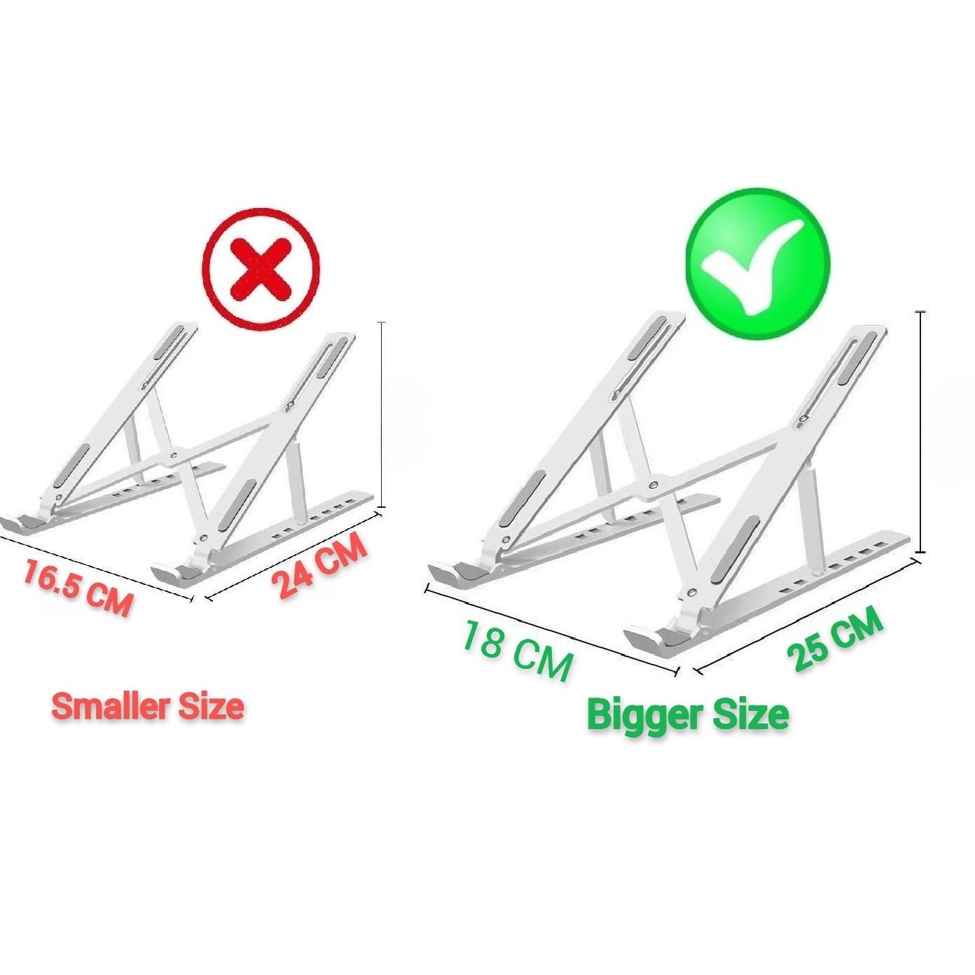 Adjustable Metal Laptop Stand – Foldable & Portable, 7 Height Levels