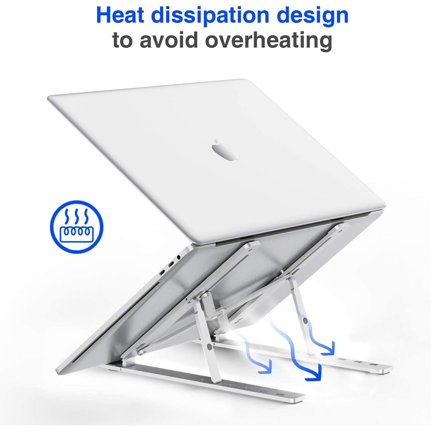 Adjustable Metal Laptop Stand – Foldable & Portable, 7 Height Levels