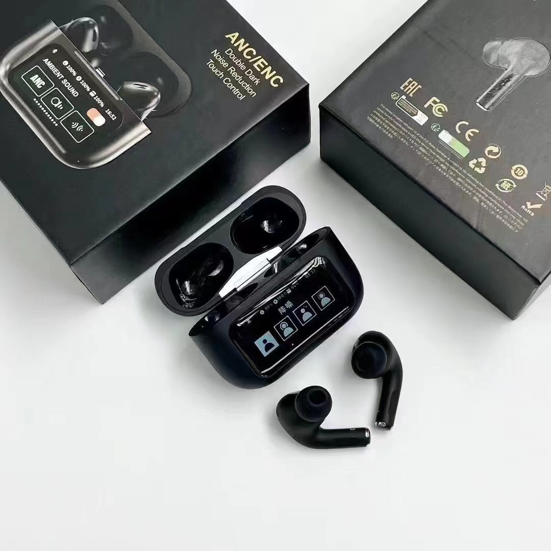 A9 Pro Wireless Earbuds with LED Display ANC/ENC Noise Cancelling Bluetooth Earphones, Touch Control