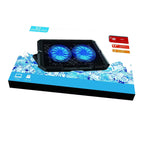 X3 Gaming Pad with dual blue LED fans, 17" laptop cooling stand, USB powered, heavy-duty design