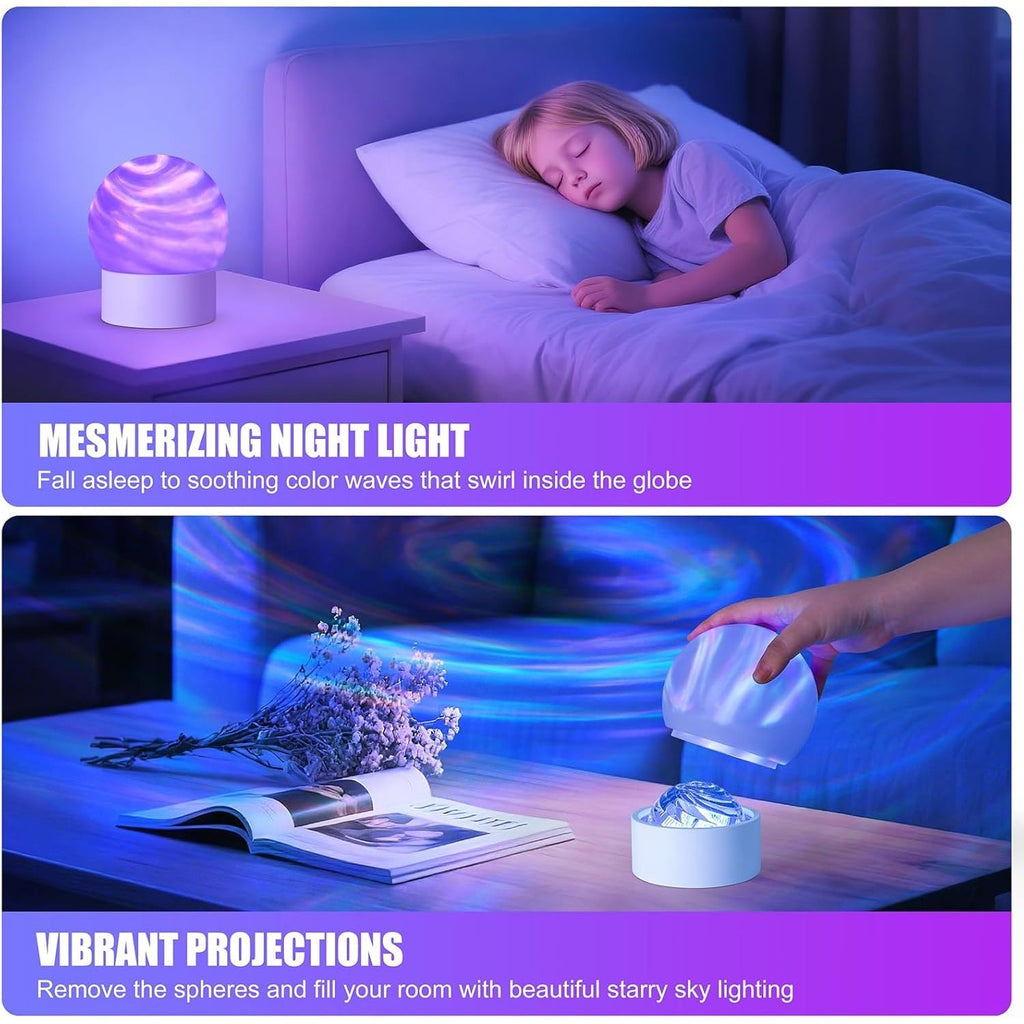 Galaxy Moon Projector Aurora Night Light with Remote, 16 Colors