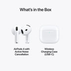 AirPods 4 with Active Noise Cancellation and USB-C wireless charging case