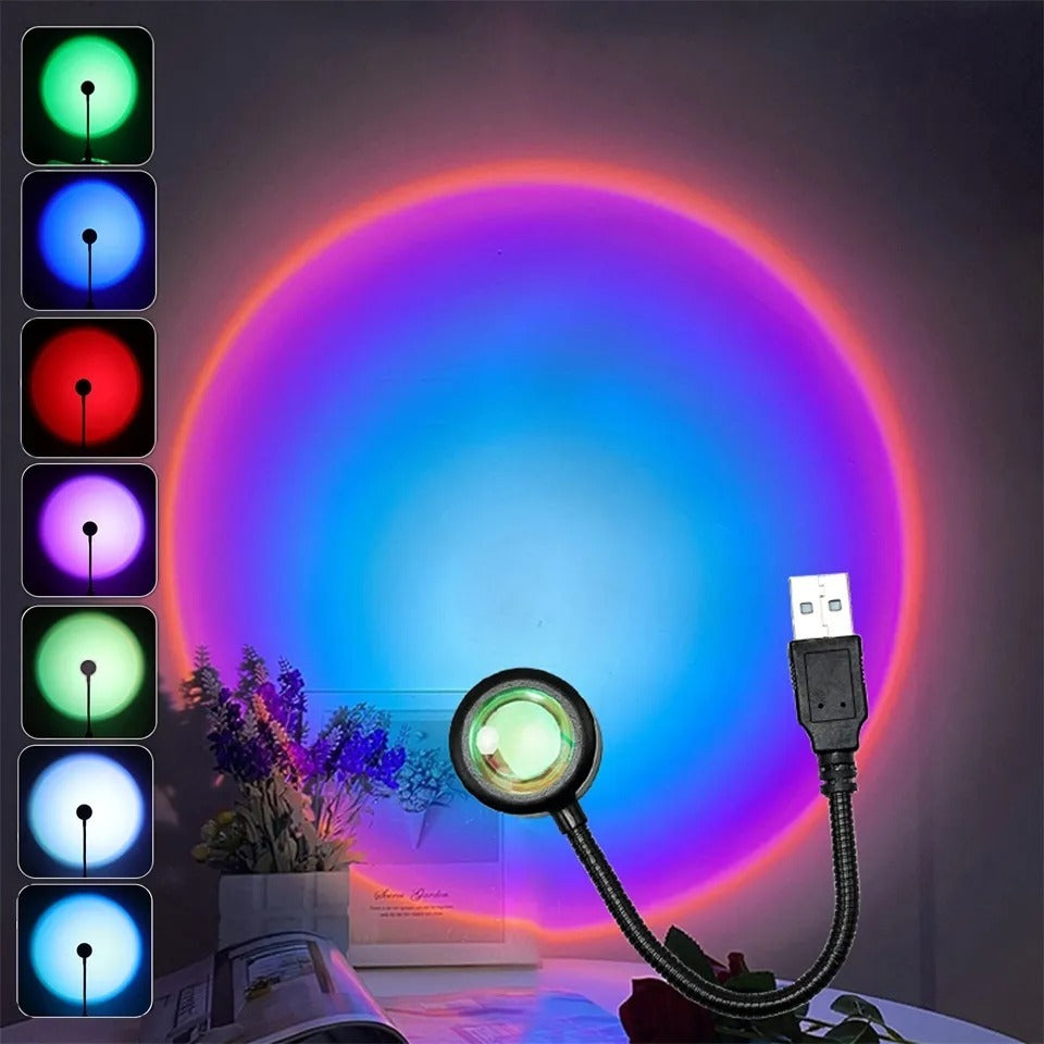 Sunset Projection Lamp USB LED Rainbow Sunset Light for Room Decor