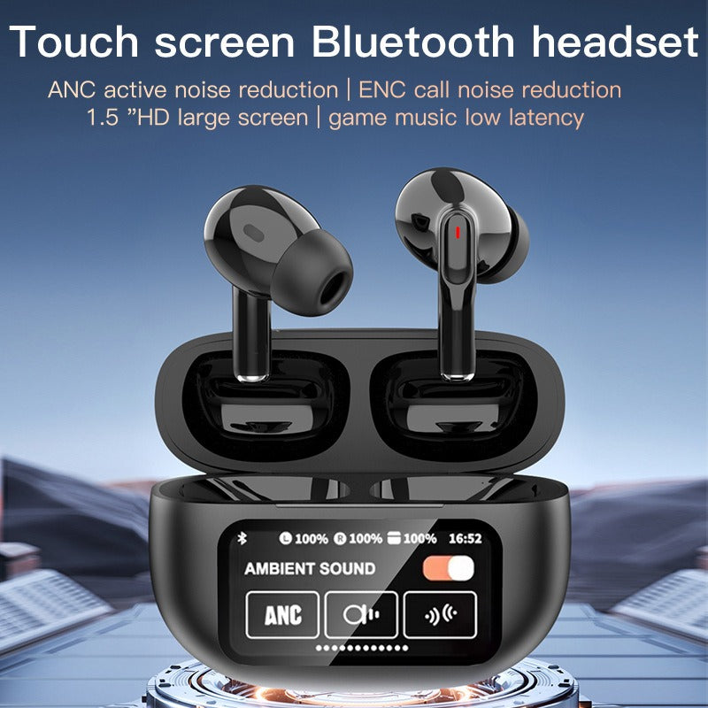 A9 Pro Wireless Earbuds with LED Display ANC/ENC Noise Cancelling Bluetooth Earphones, Touch Control