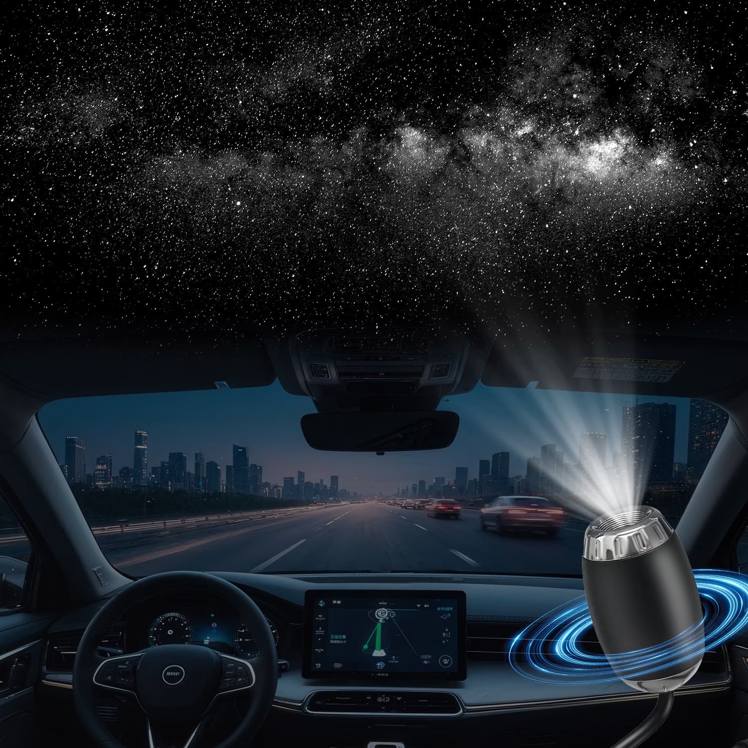 Star Projector USB Night Light – Galaxy Sky Projector for Car Roof & Room Ceiling | 5V Plug & Play