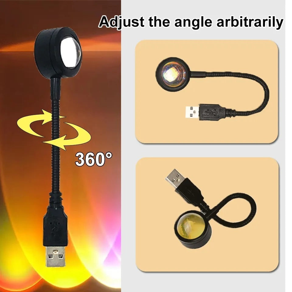 Sunset Projection Lamp USB LED Rainbow Sunset Light for Room Decor