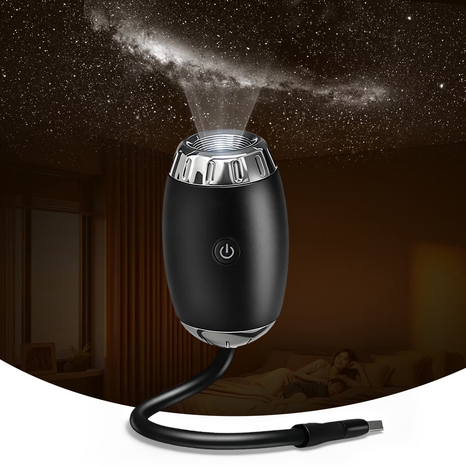 Star Projector USB Night Light – Galaxy Sky Projector for Car Roof & Room Ceiling | 5V Plug & Play