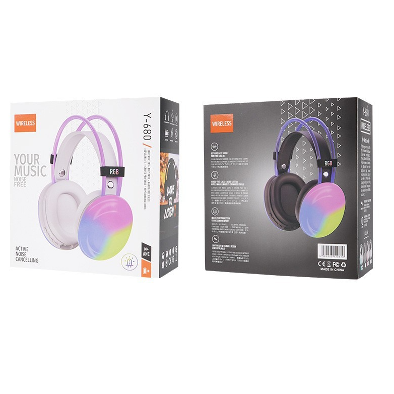 RGB Wireless Gaming Headset  Bluetooth Headphones with Mic & 400 MAH Battery