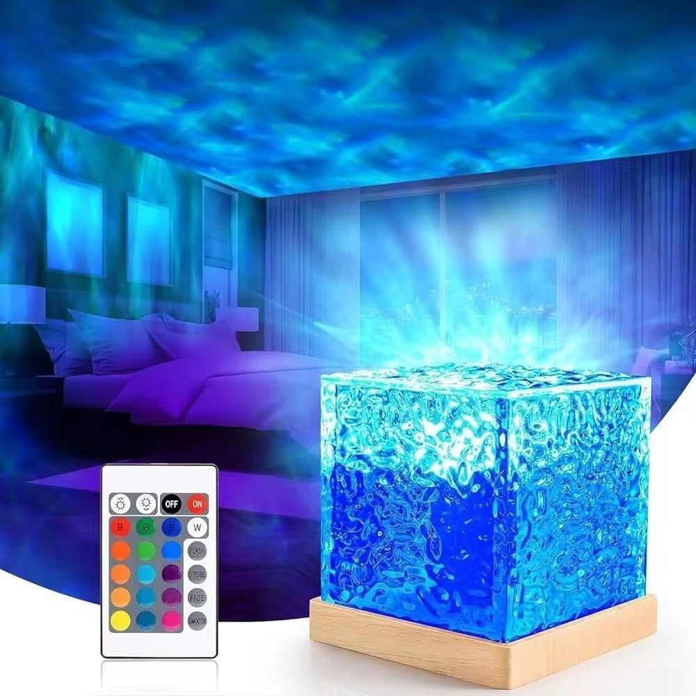 3D Galaxy Water Light USB/Battery Powered Aurora Projector, 16 Colors
