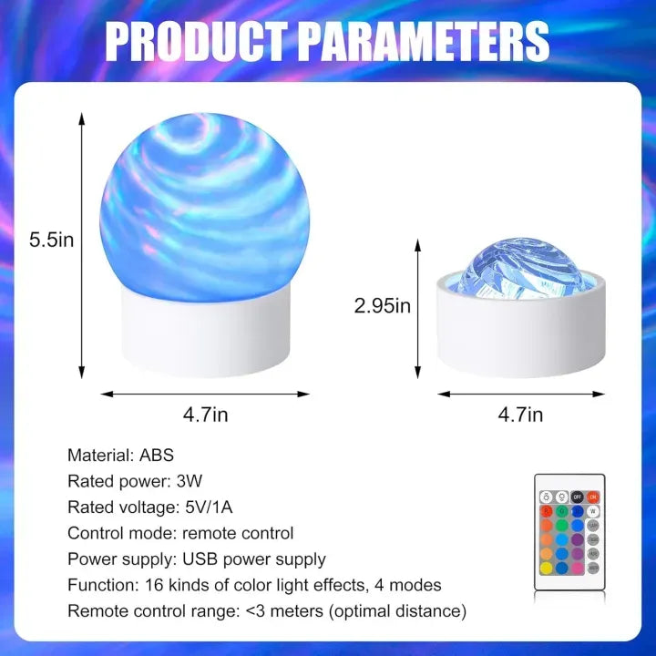 Galaxy Moon Projector Aurora Night Light with Remote, 16 Colors